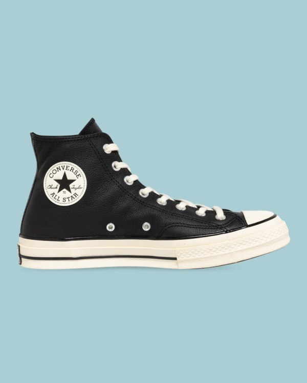 Converse Chuck 70 Seasonal Leather Sort Sko Danmark - Converse Høje Sneakers Dame - 65397RTGI